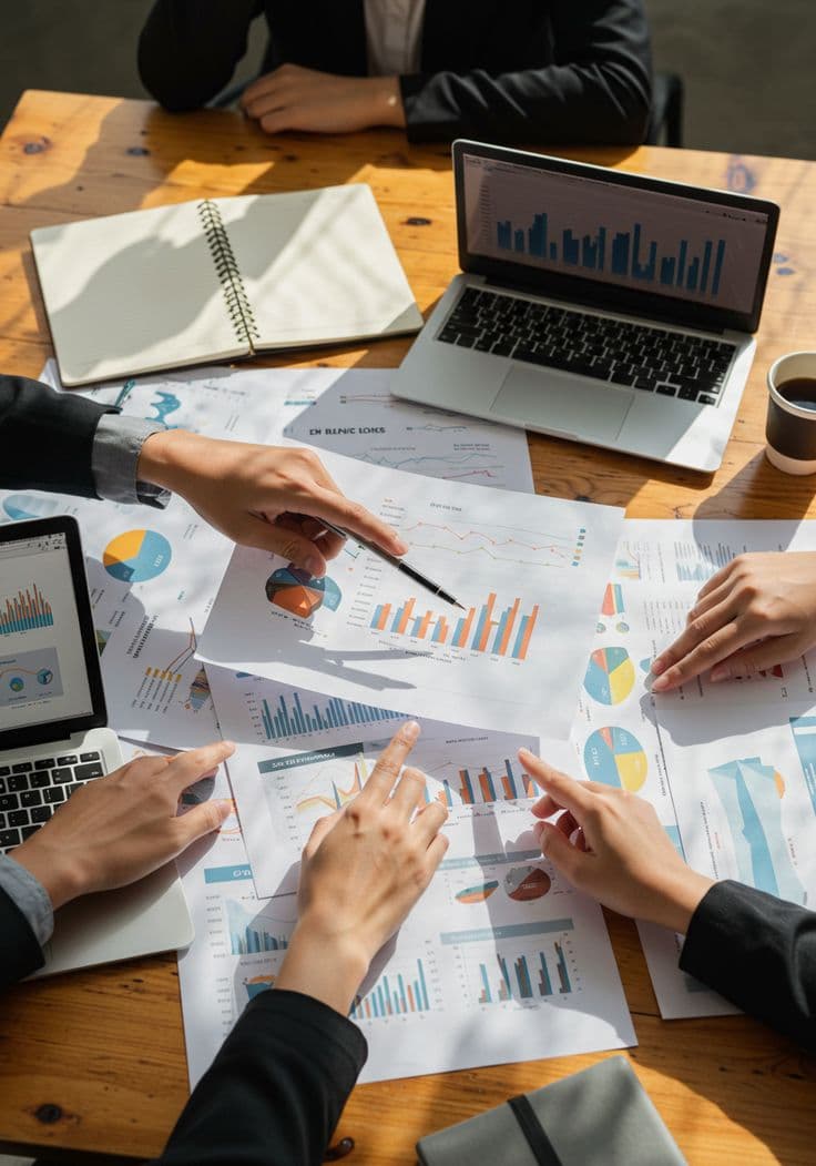 MSME owners reviewing sales analytics